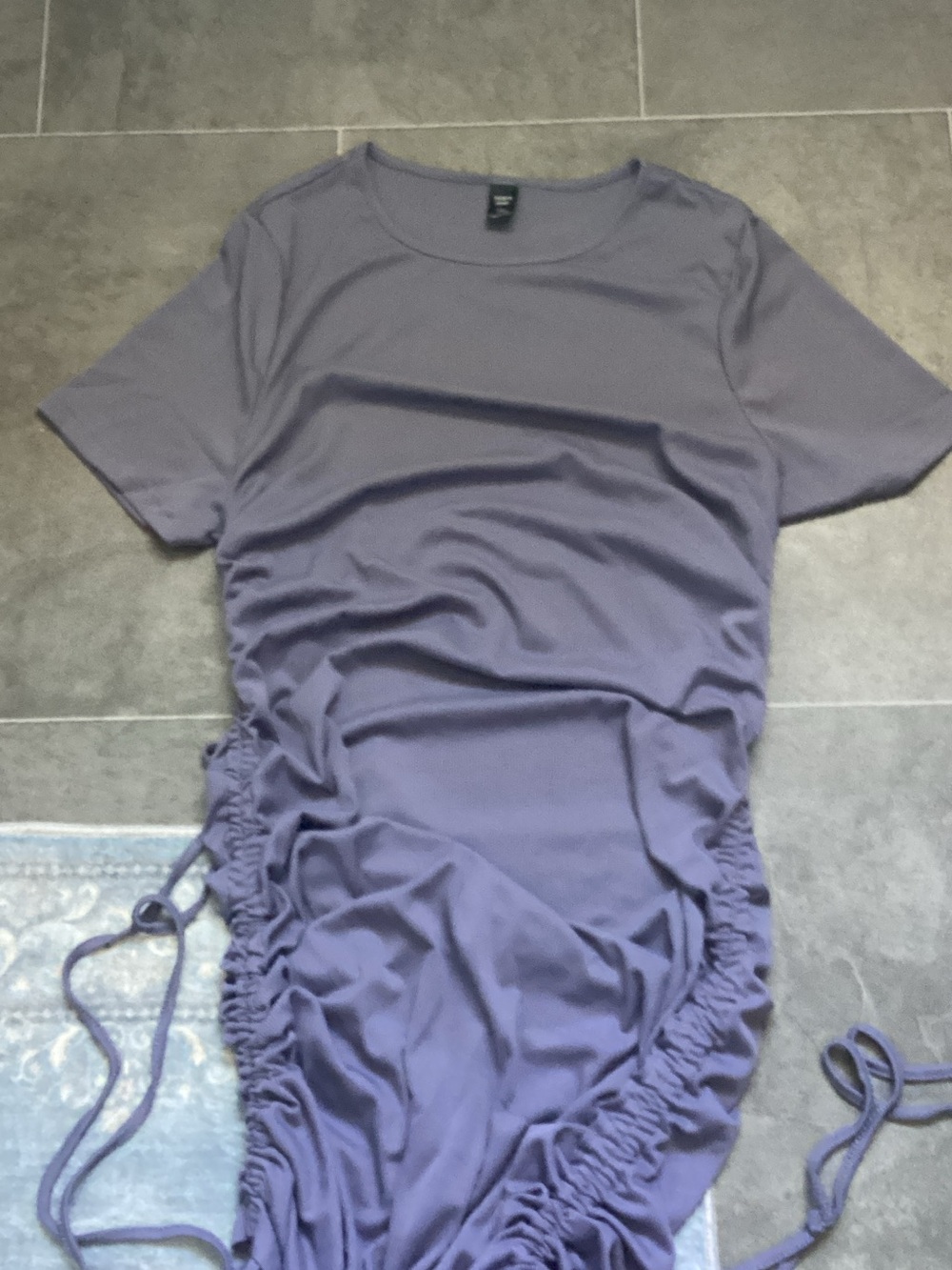 SHEIN grey Ribbed Ruched Mini Dress - Picture 5 of 6